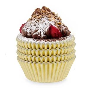 Kinvara Muffin en cupcakes vormpjes - papier - goud - set 100x stuks - Dia 11 cm -