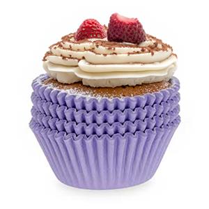 Kinvara Muffin en cupcakes vormpjes - papier - paars - set 200x stuks - Dia 11 cm -