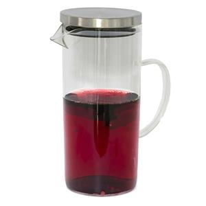 Gerimport Sapkan/schenkkan karaf met deksel - 1.5 liter/1500 ml - transparant - glas - rvs deksel -