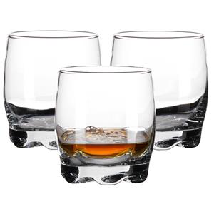 LAV whisky/water/drinkglazen Adora - verdikte bodem - 3x stuks - 290 ml -