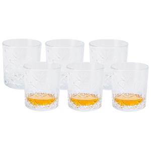 Excellent Houseware Drinkglazen Palm Springs - 6x - helder transparant - glas - 340 ml - decoratief -