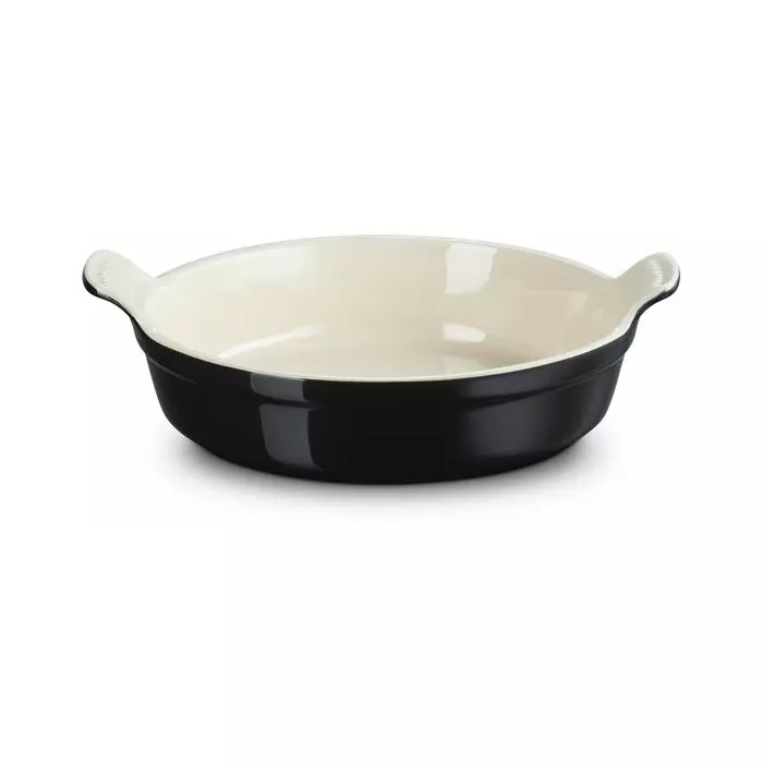 LE CREUSET  Aardewerk - Ovenschaal 24cm zwart