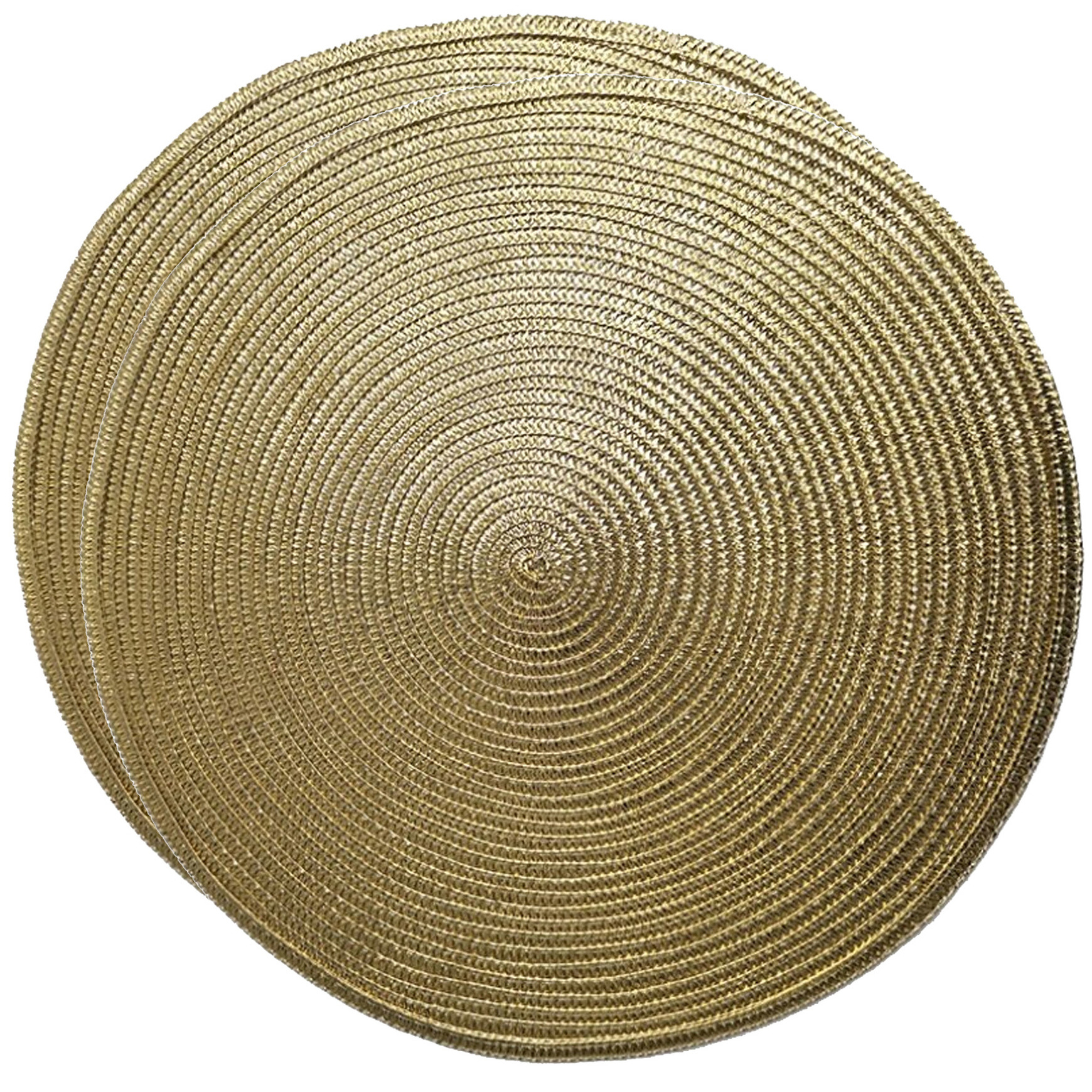 Gerimport Set van 2x stuks ronde placemats metallic goud look diameter cm -