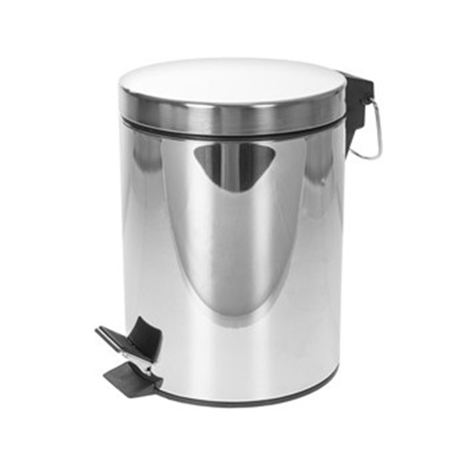 CM Pedaalemmer Shine - zilver - 5L - metaal - toilet/badkamer -