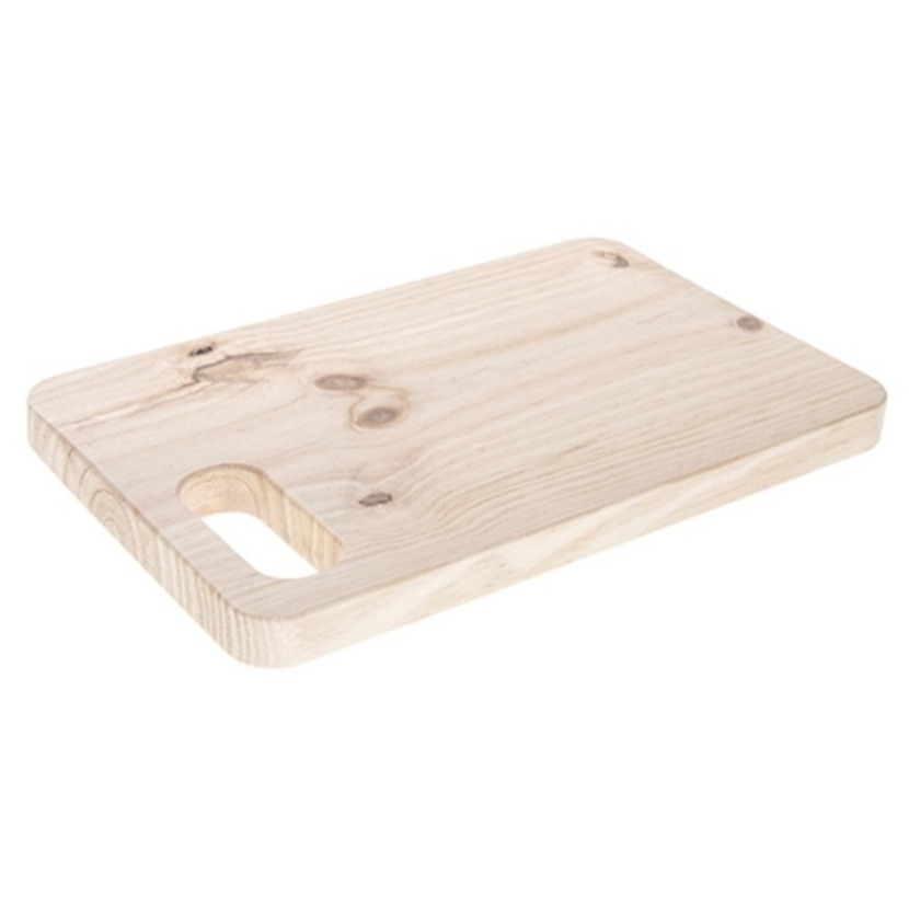 CM Snijplank blank hout - met handvat - 30 x 20 x 2  - keuken serveerplanken/broodplanken -