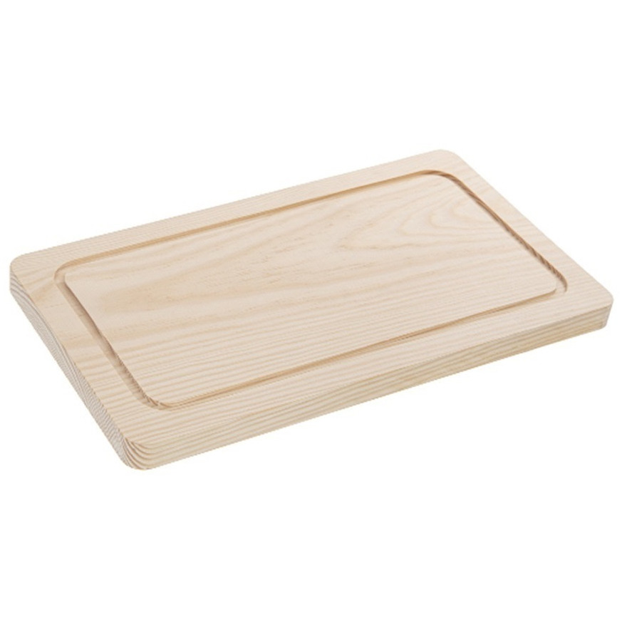 CM Snijplank blank hout - met sapgeul - x 21 x 2  - keuken serveerplanken/broodplanken -