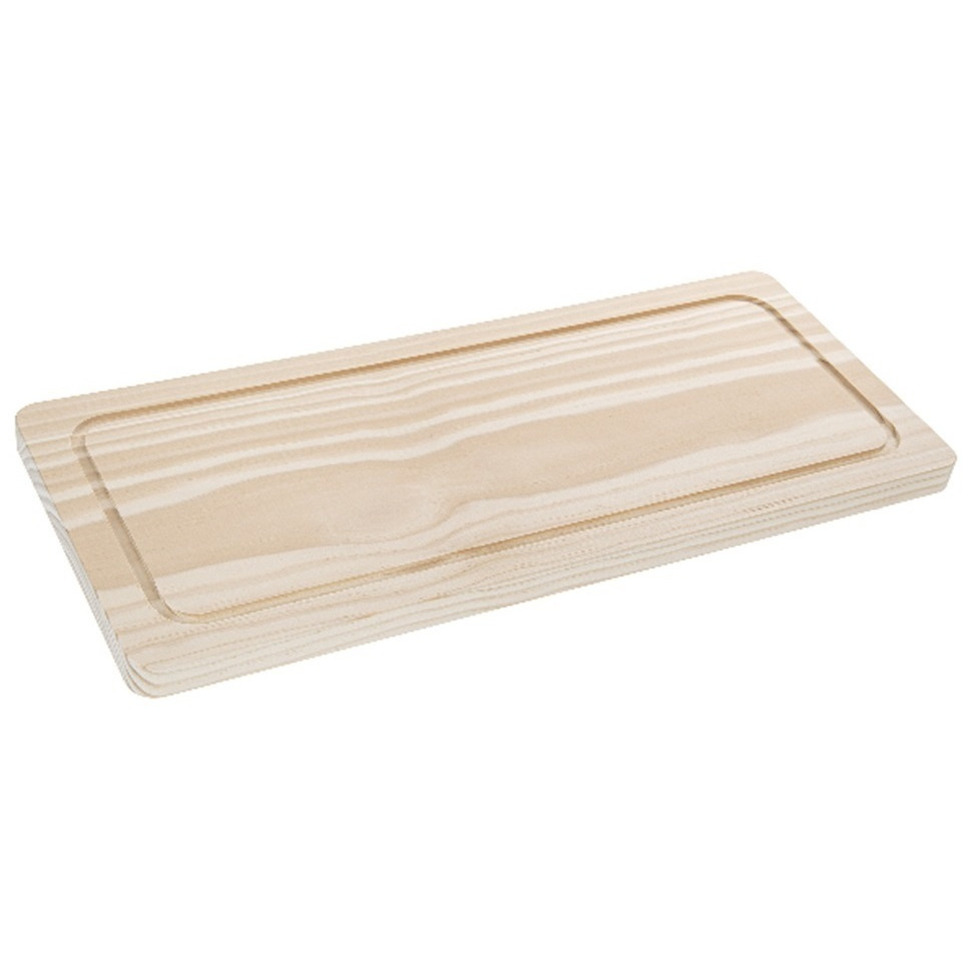 CM Snijplank voor stokbrood/steak - blank hout - met sapgeul - extra lang - 50 x 22 x 2  - keuken ser -