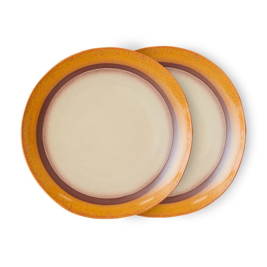 HKLIVING-collectie 70s servies: dinerborden coconut - set van 2