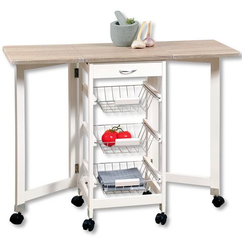 KESPER for kitchen & home Keukentrolley Rollwagen - wit, Sonoma eik