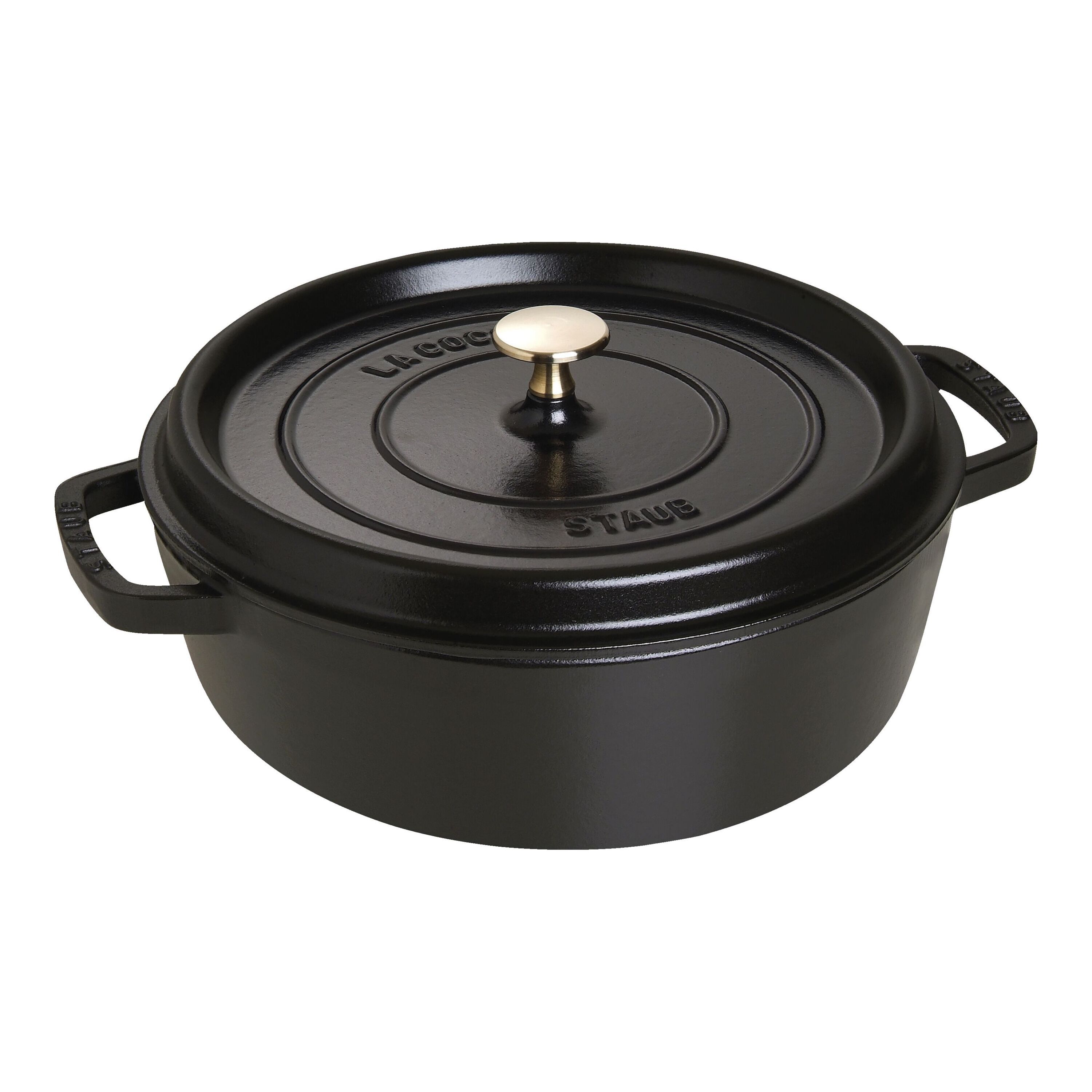 Staub Cocotte ondiep 28 cm / 5,7 l, Rond, Zwart - La Cocotte - 