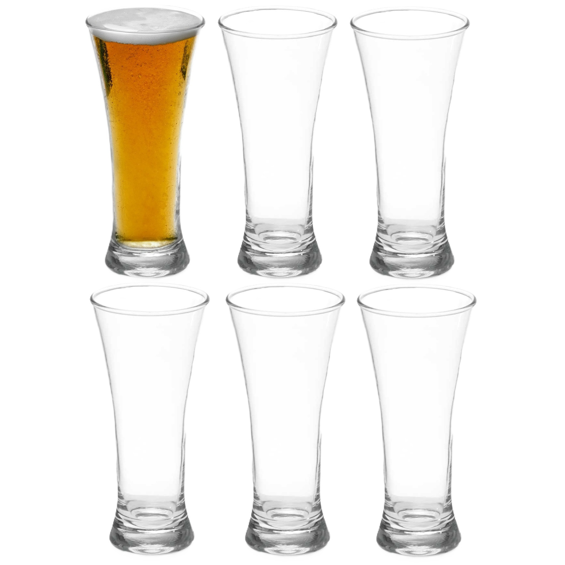 Vivalto Bierglazen - Flutes - transparant glas - 6x - 320 ml -