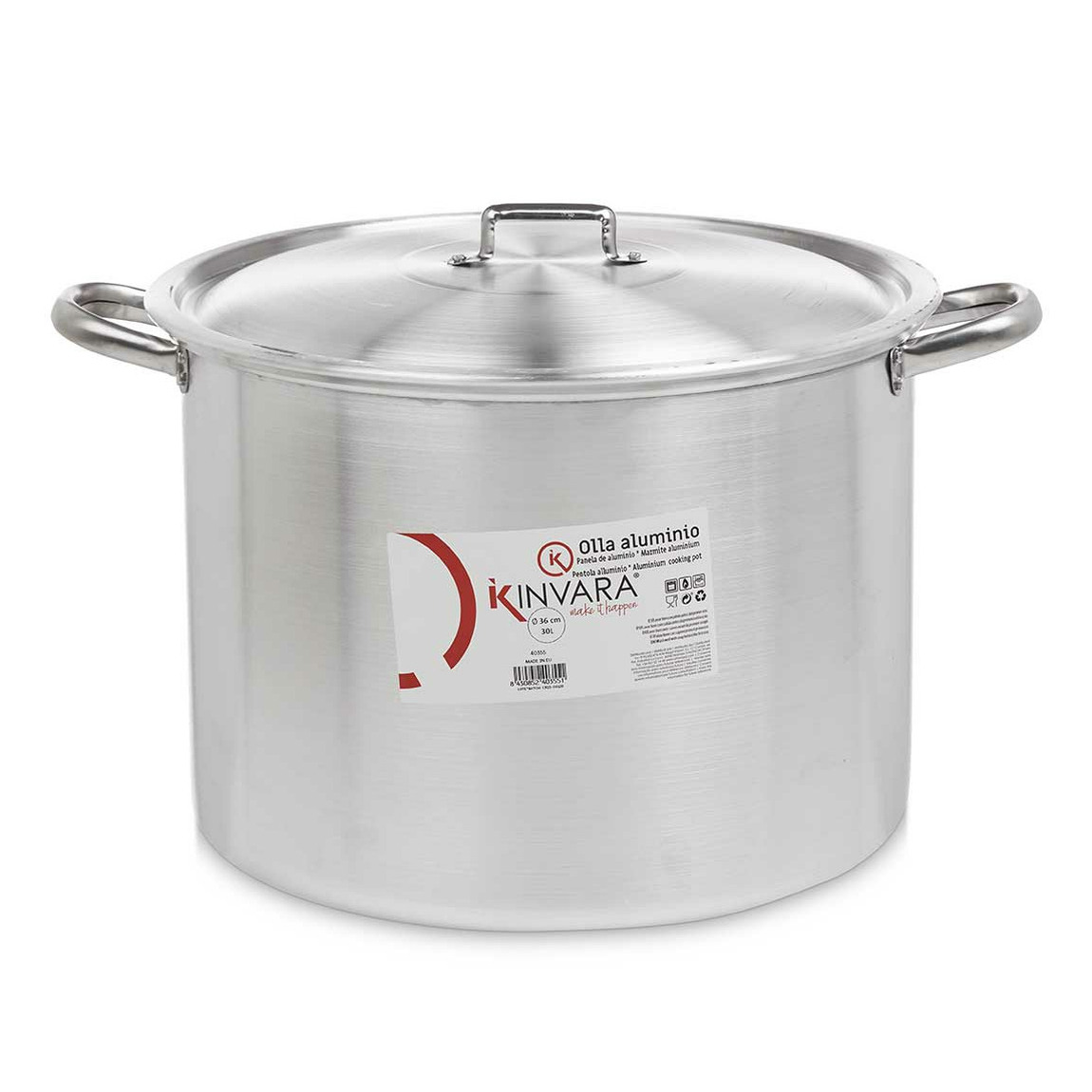 Kinvara kookpan/Soeppan met deksel - Aluminium - 30L - D36 x H31 cm -