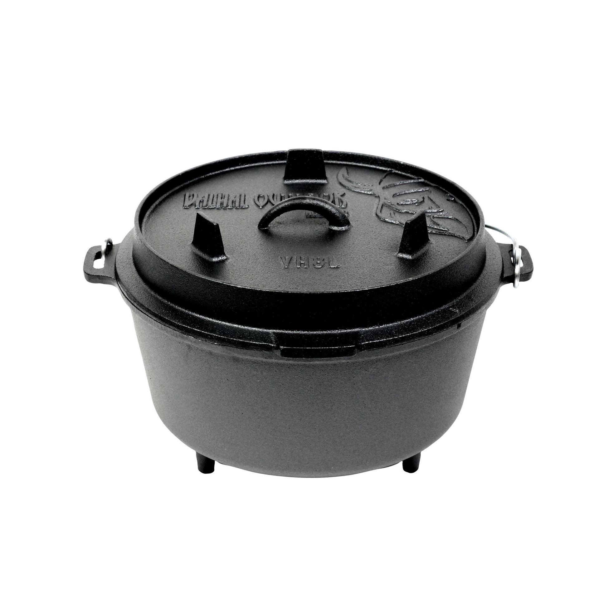 Van Beekum Specerijen Valhal Dutch Oven Gietijzer met Pootjes Outdoor | 8 Liter