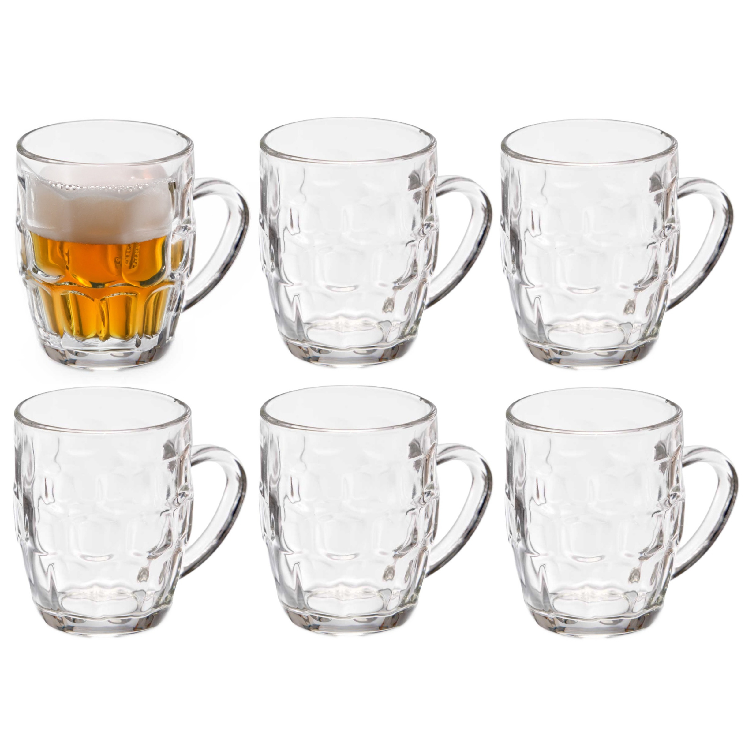 Vivalto Bierglazen - Bierpullen - transparant glas - 6x stuks - 280 ml -