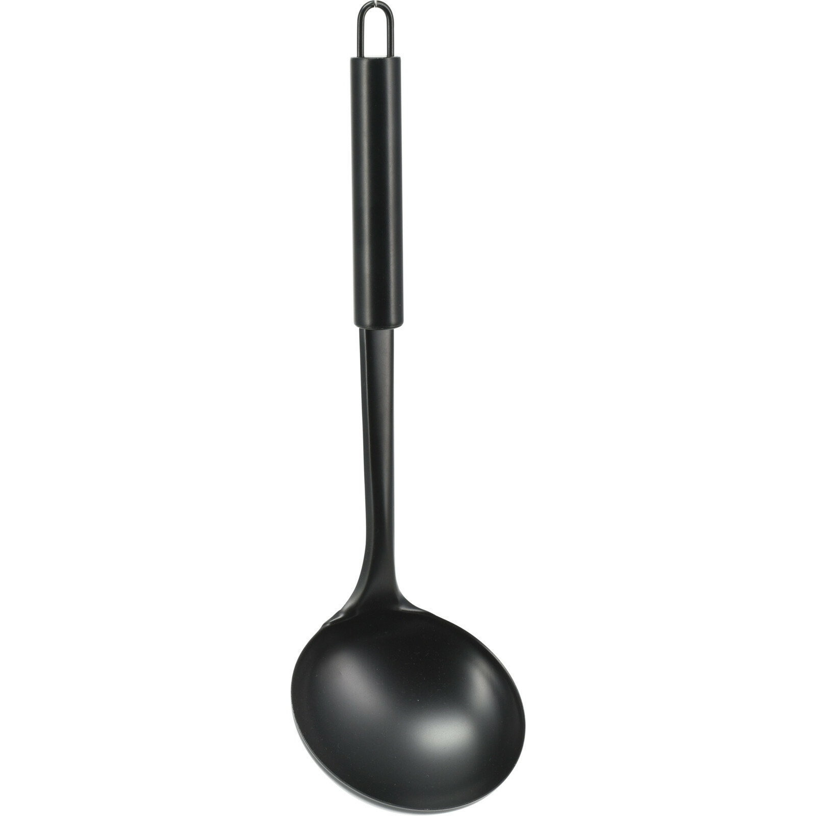 Excellent Houseware Kook/keuken gerei - soeplepel - zwart - RVS - 30 cm -