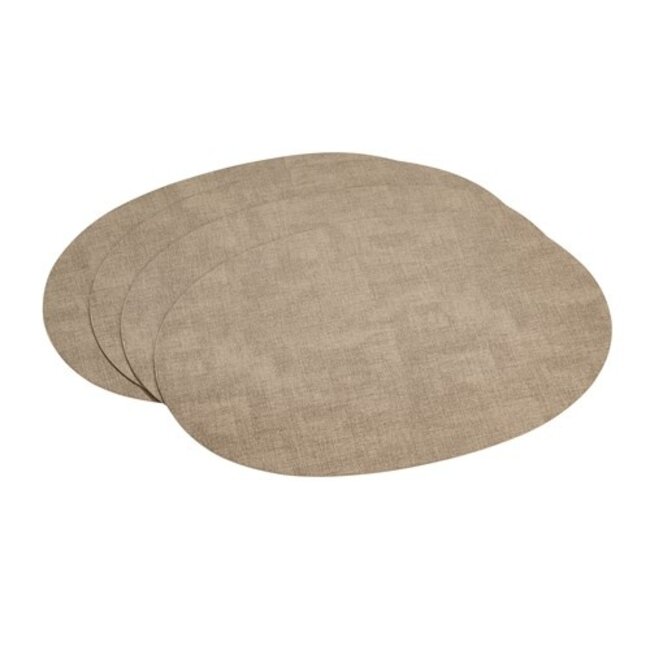 CULI1  ovale placemat kunstleer - khaki