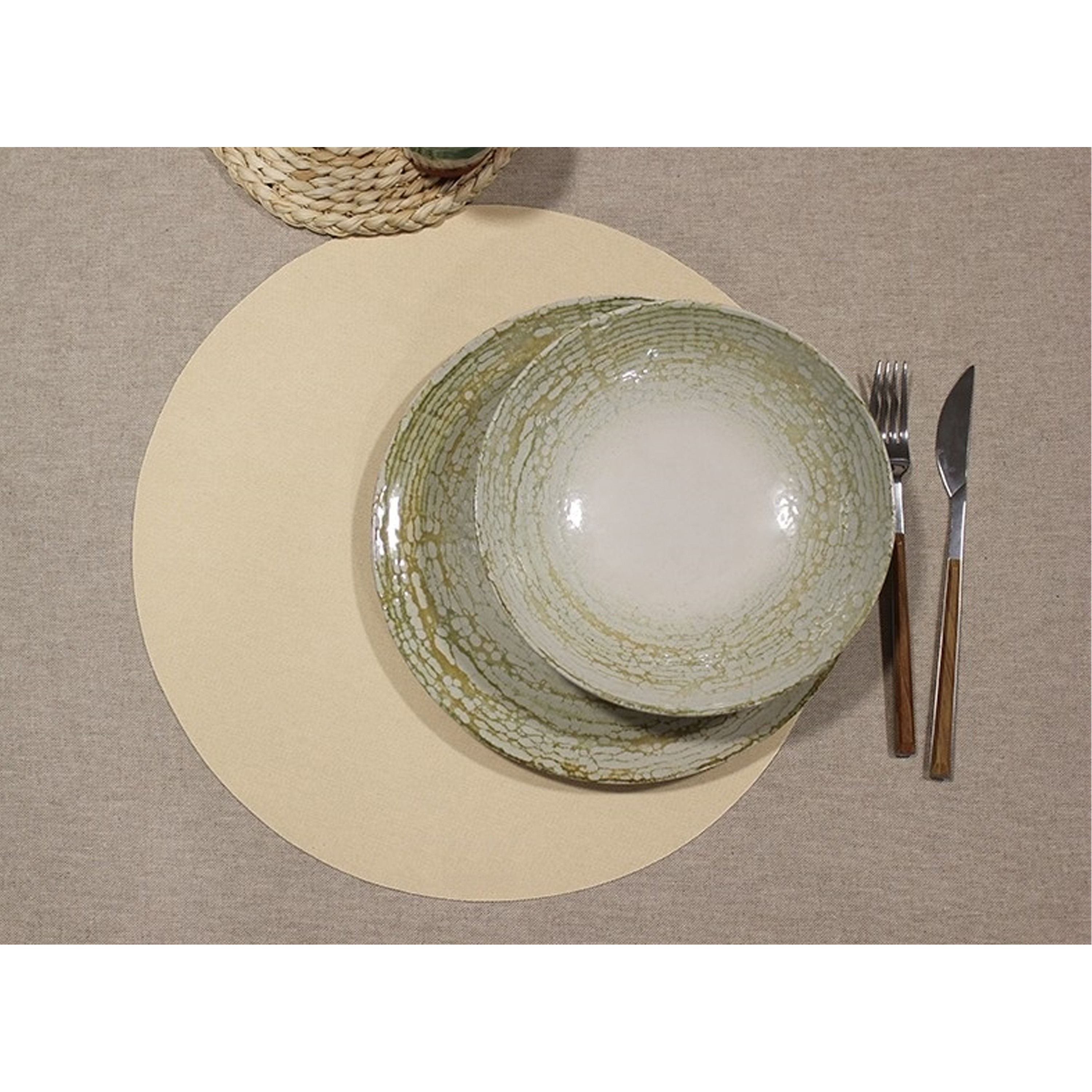 Wicotex Placemats Uni - creme - rond 38cm - Teflon coating - anti slip -