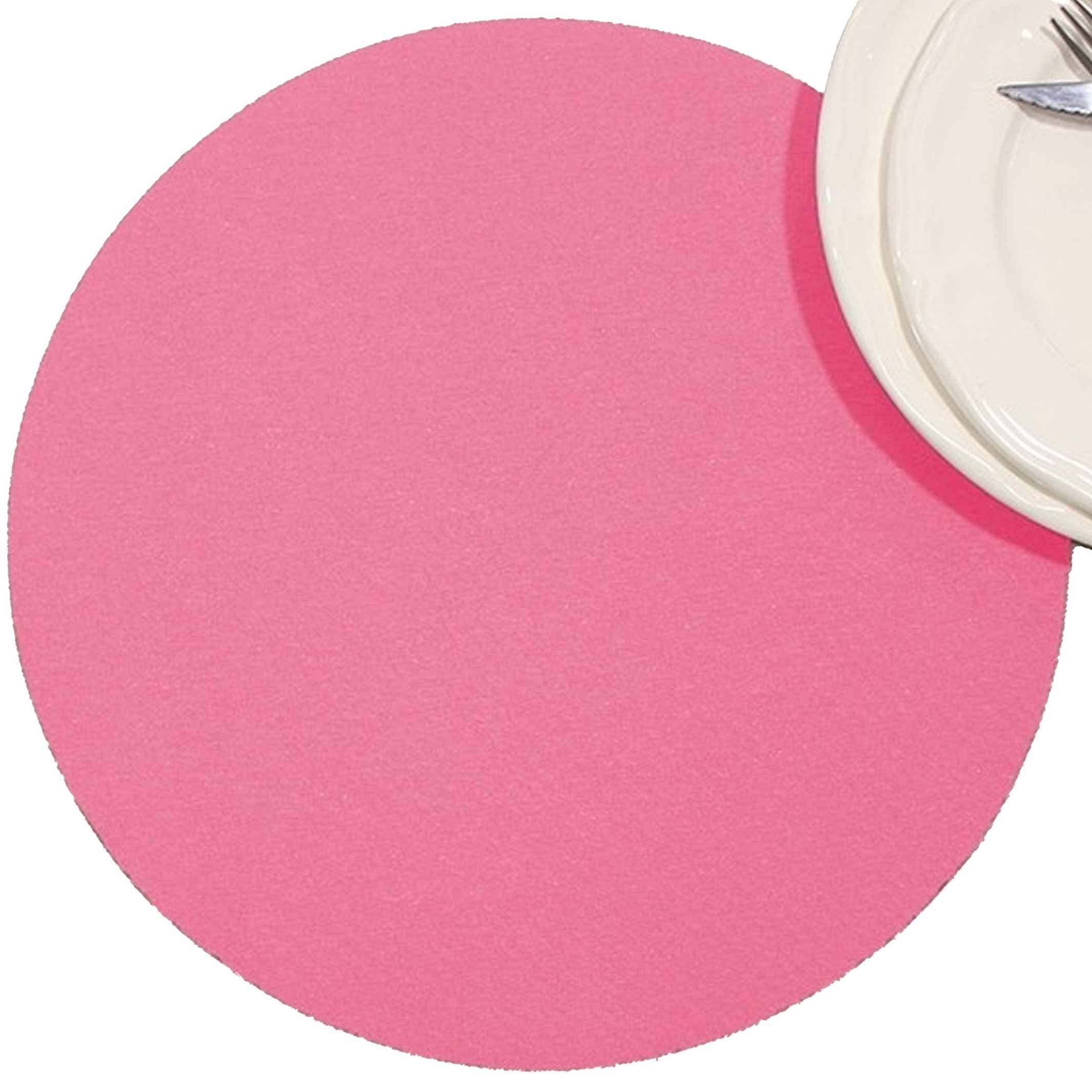 Wicotex Placemats Uni - fuchsia roze - rond 38cm - Teflon coating -