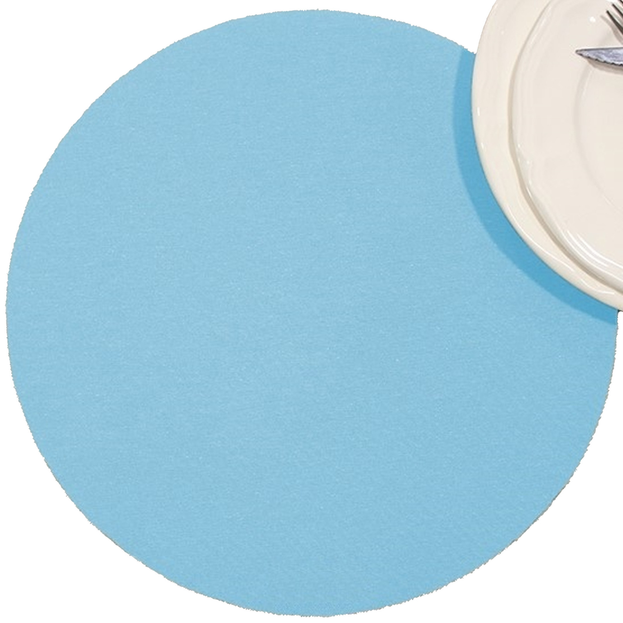 Wicotex Placemats Uni - turquoise - rond 38cm - Teflon coating -