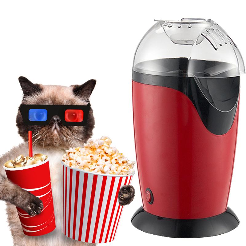 XK&CC Draagbare Popcorn Maker Elektrische Hete Lucht Popcorn Making Machine Keuken Desktop Mini DIY Corn Maker rood