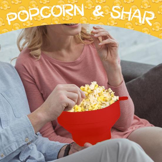 Deyishenghuo Set Popcornkom Food Grade Opvouwbare Grote Emmer Hittebestendige Capaciteit Siliconen Popcorn met Deksel