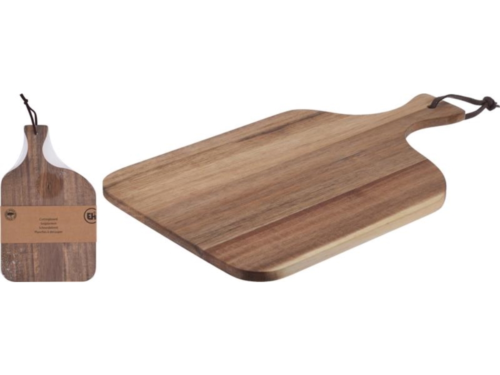 Excellent Houseware Snijplank Acacia Hout Met Handvat 34x20cm