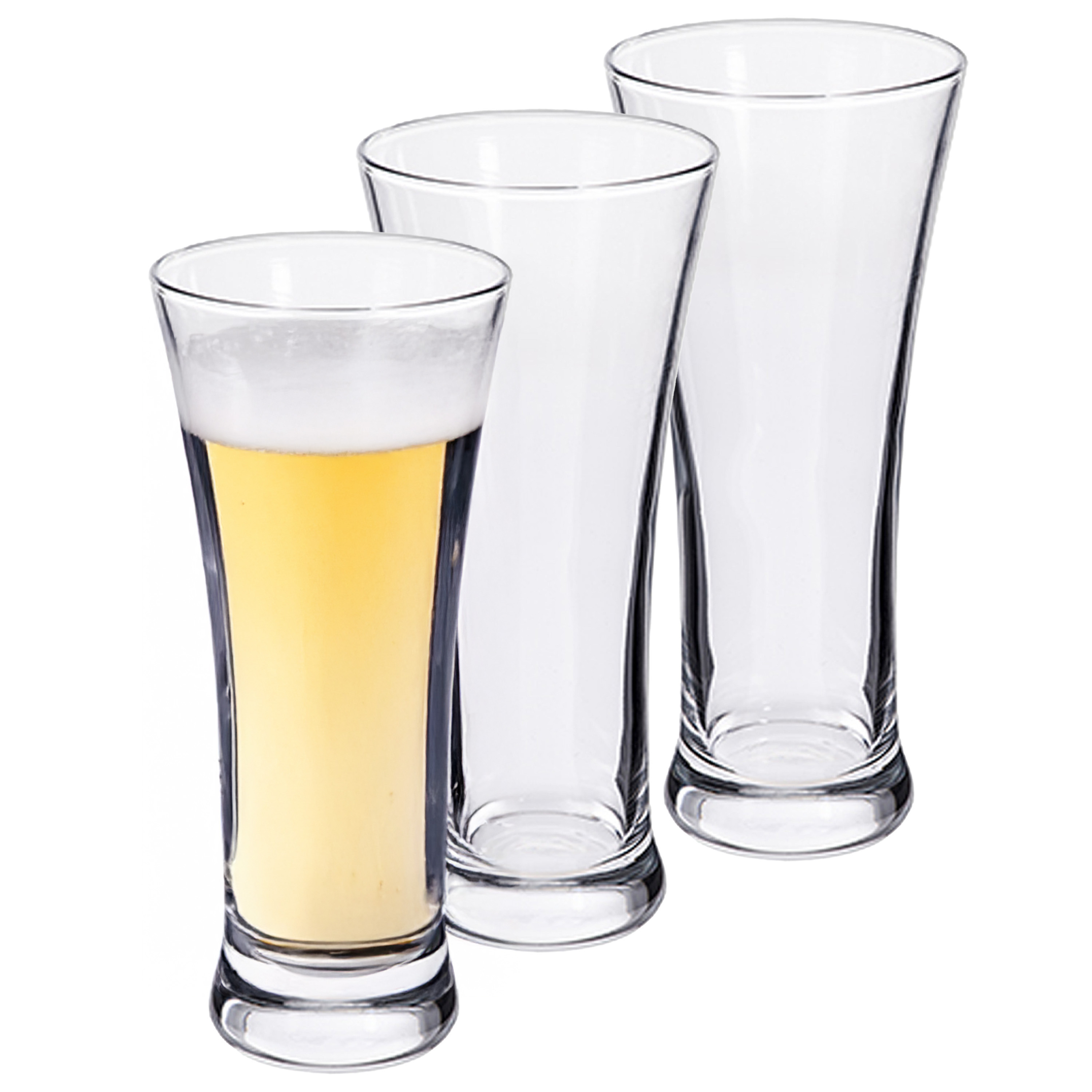 Alessandro Bierglazen Flutes - 3x stuks - glas - 350 ml -