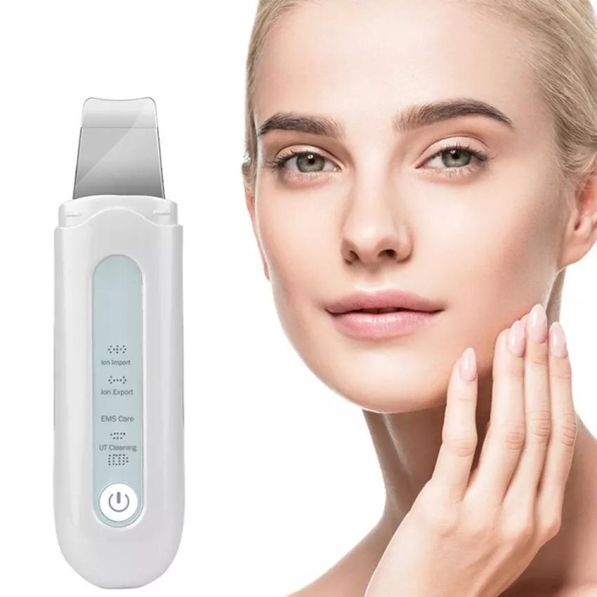 She Beauty & Hairdressing Ultrasone huidscrubber Gezichtspatel Mee-eterverwijderaar Diepe gezichtsreiniging Liftmachine Peeling Schop Poriereiniger wit