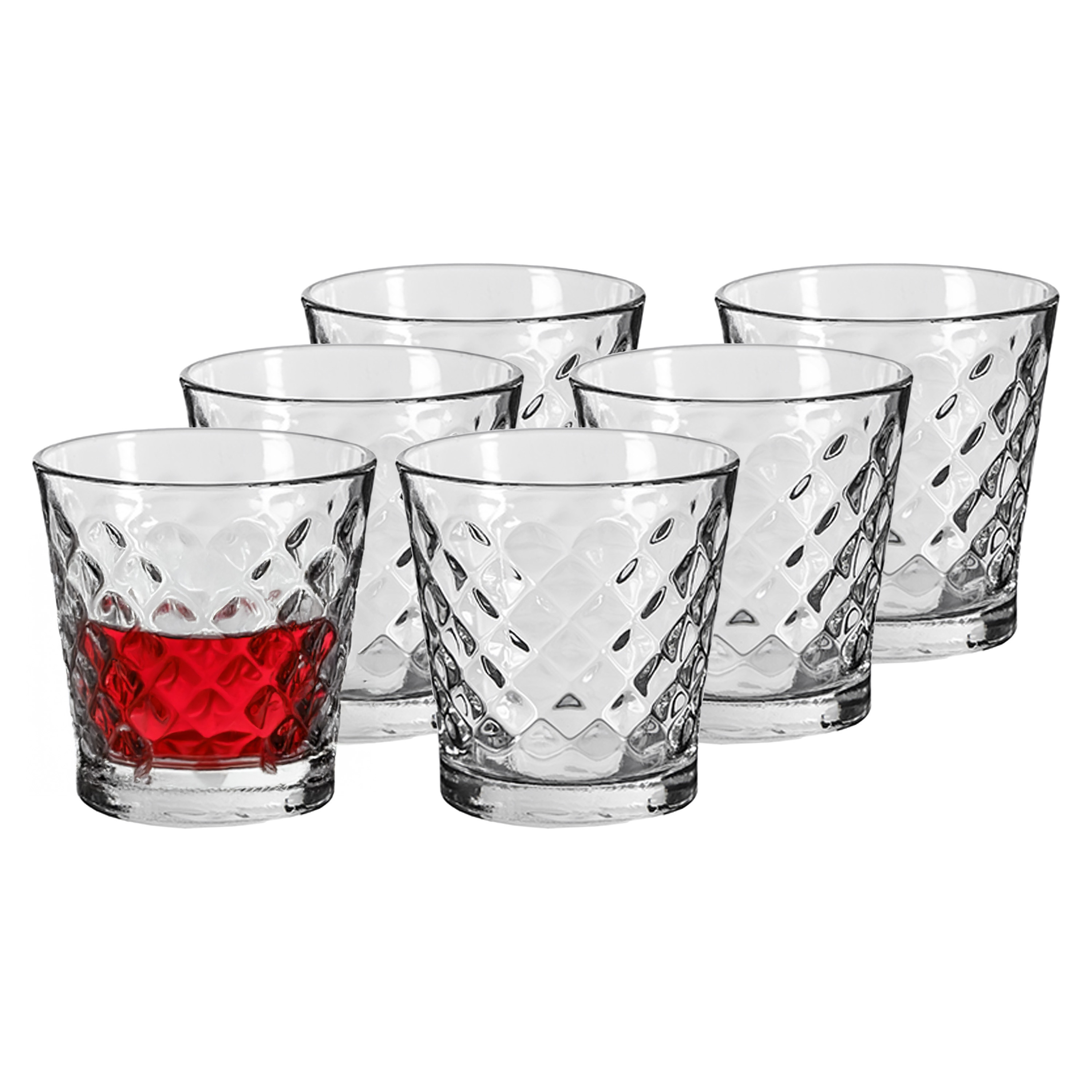 Alessandro Drinkglazen Diamante - 6x stuks - glas - 280 ml -