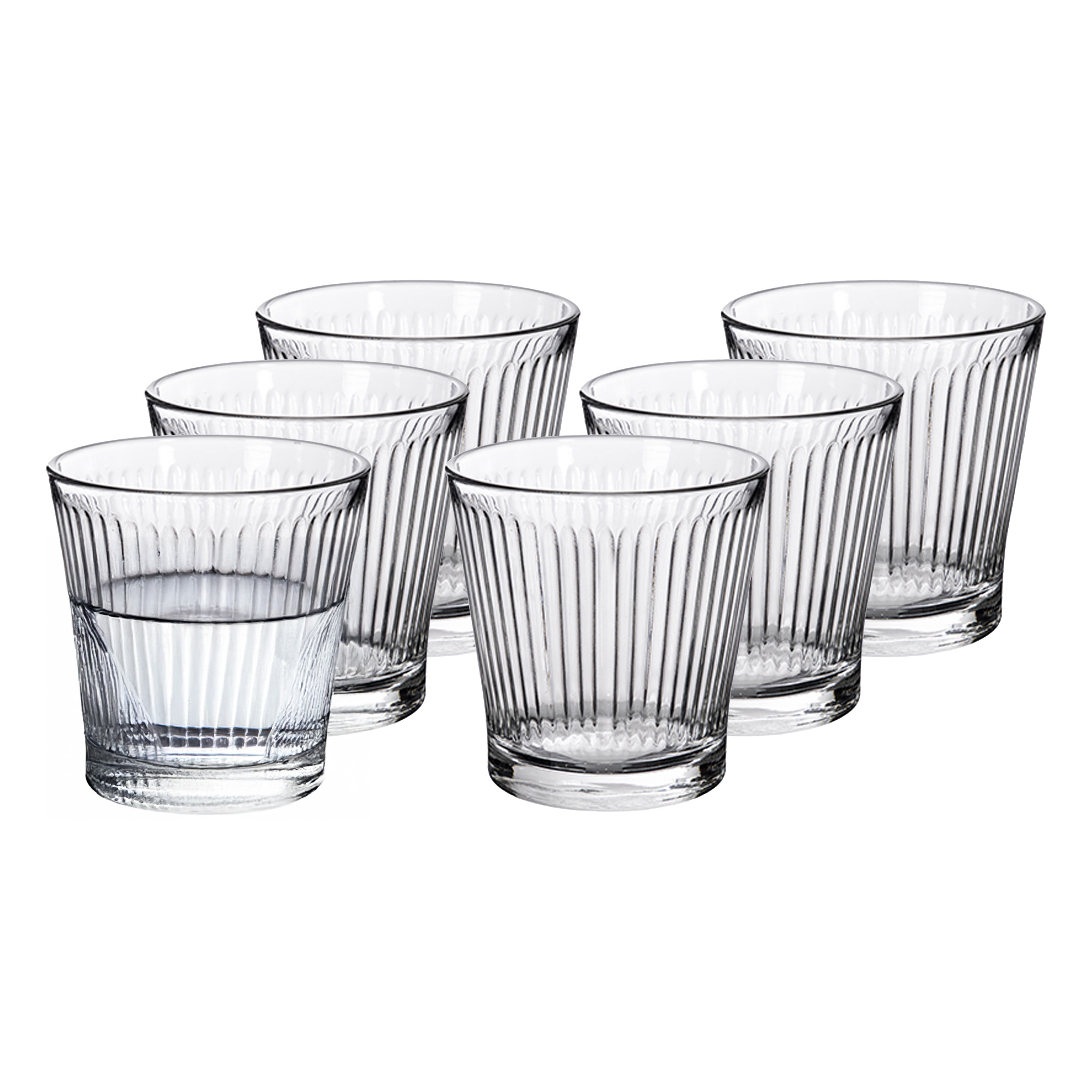 Alessandro Drinkglazen Rayas - 6x stuks - glas - 280 ml -