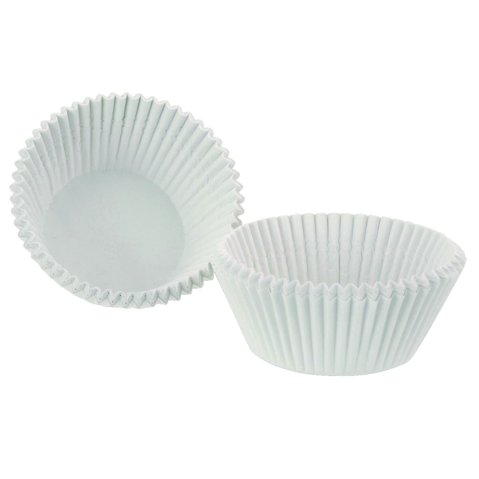 Merkloos Muffin en cupcakes vormpjes - papier - wit - set 200x stuks - Dia 5 cm -