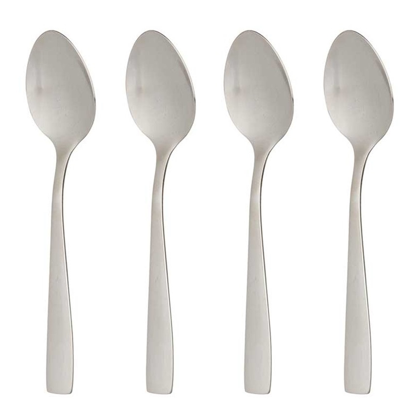 Kinvara Thee en koffie lepels/dessertlepels - 4x - Zilver rvs - 16 cm -