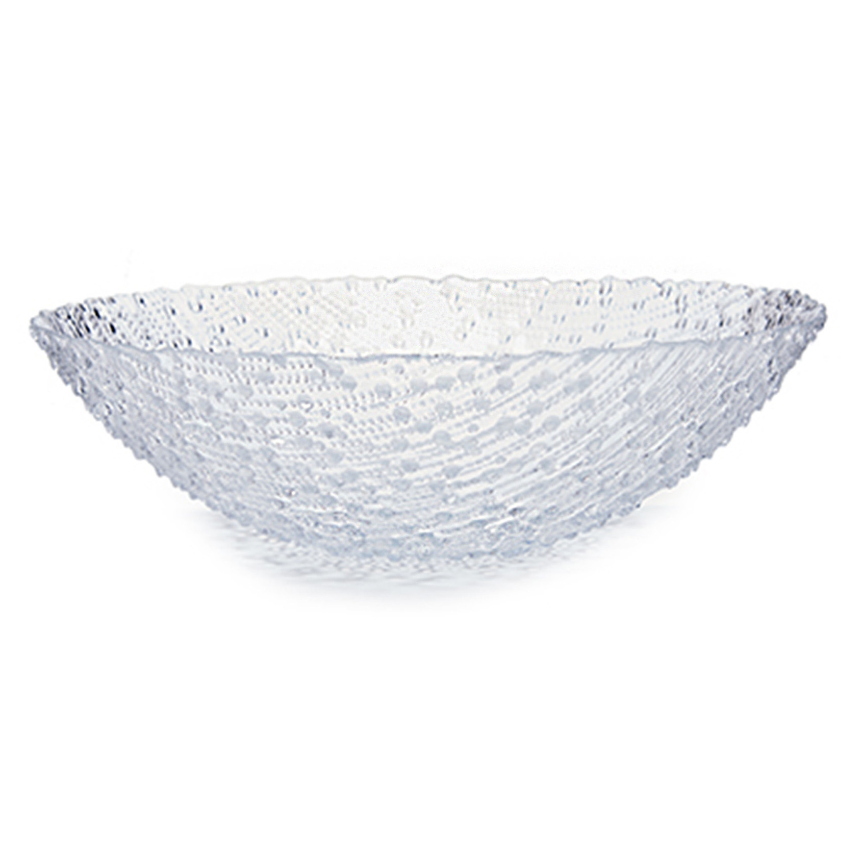 Vivalto Grote fruitschaal - rond - 31 cm - bewerkt glas - schaal voor fruit -