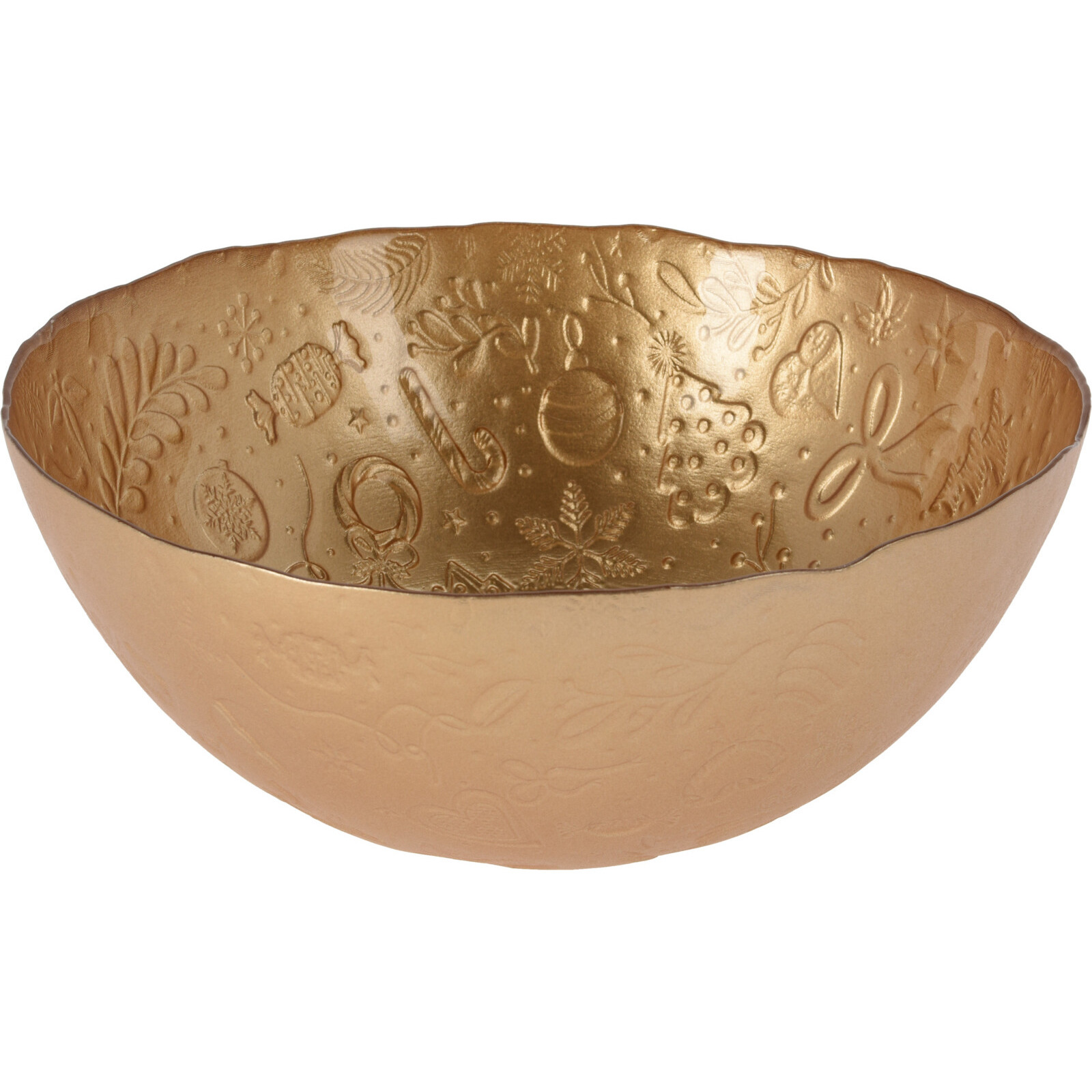 Merkloos Glazen decoratie schaal/fruitschaal goud rond D28 x H11,5 cm -