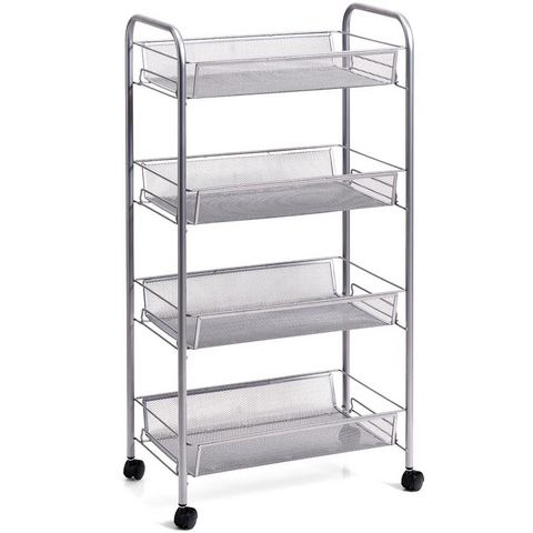 Zeller Present Trolley Mesh met vier opbergmanden, hoogte 83,5 cm