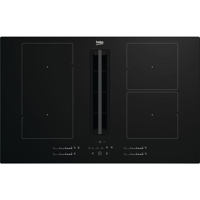 Beko HIXI84700UF Inductie inbouwkookplaat met afzuiging Zwart