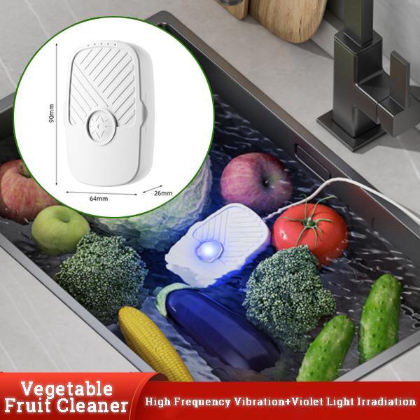 WBL 1PC Mini USB Fruit Groente Wasmachine Hoogfrequente Vibratie Violet Licht Bestraling Verwijder Residuen Bestrijdingsmiddelen Schoner Tool  wit