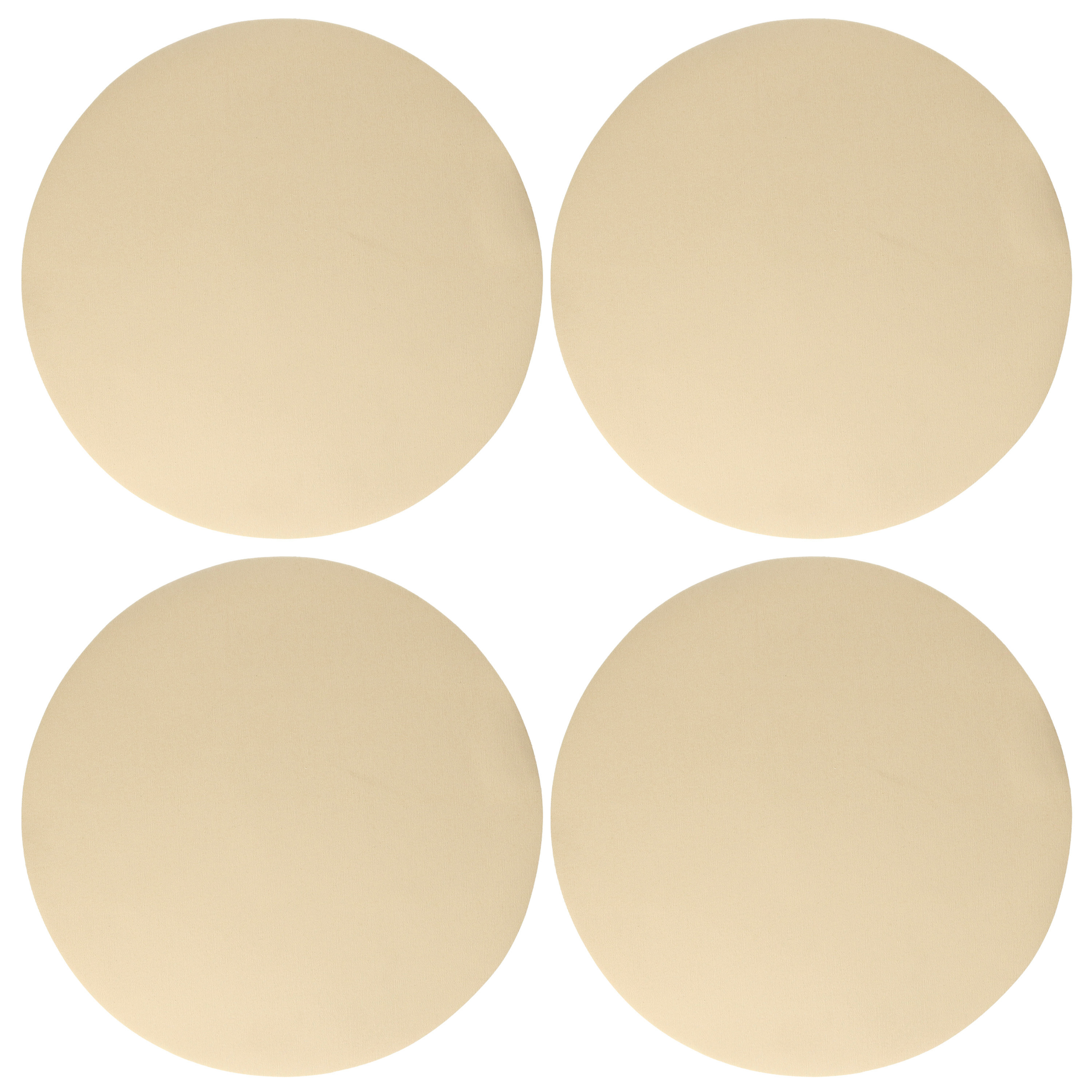 Wicotex Placemats Uni - 4x - creme - rond cm - anti slip laag - Teflon coating toplaag -