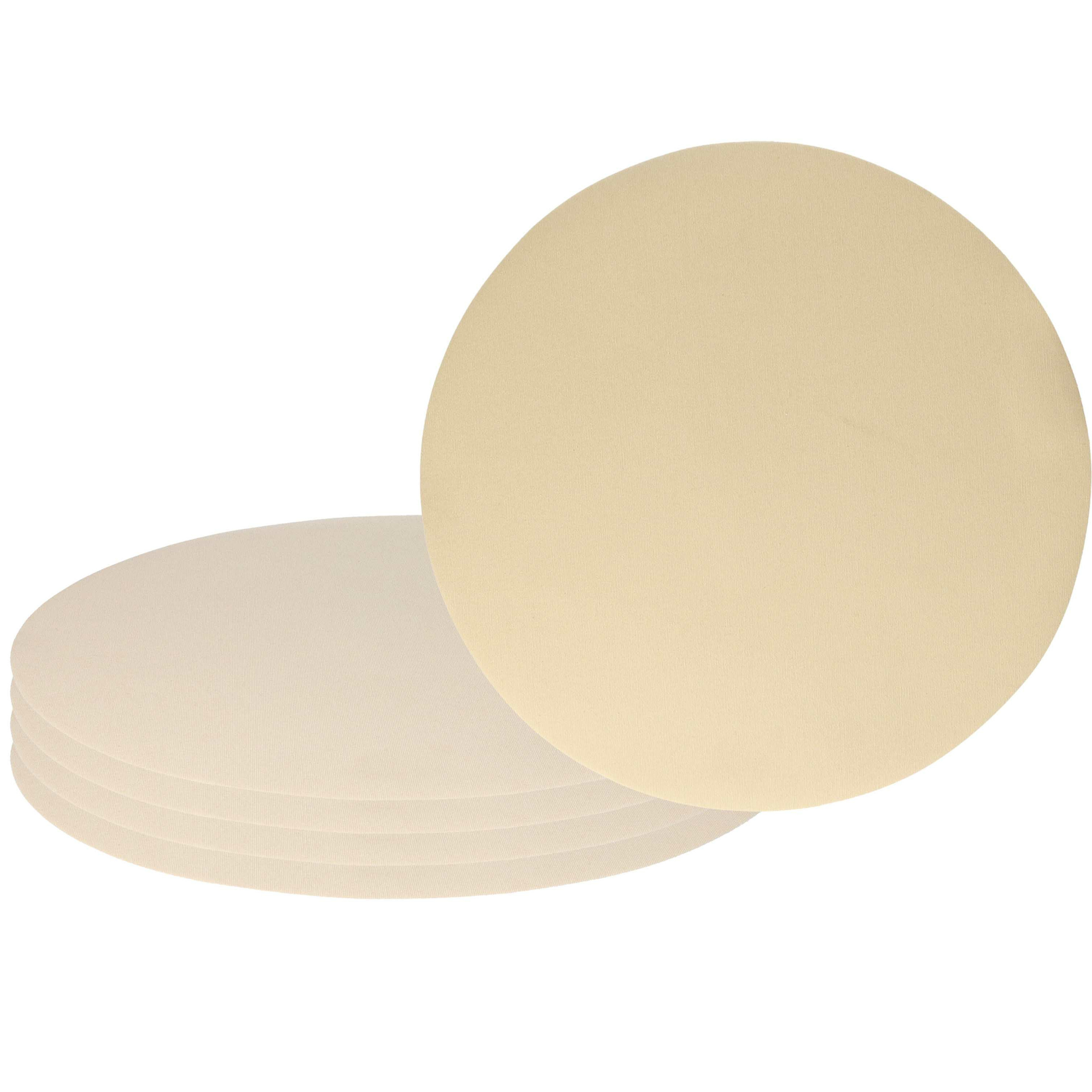 Wicotex Placemats Uni - 6x - creme - rond cm - anti slip laag - Teflon coating toplaag -