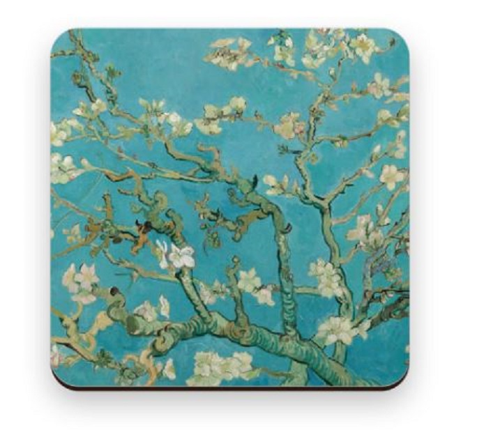 Merkloos Onderzetter Van Gogh Almond Blossom 9,5x9,5cm