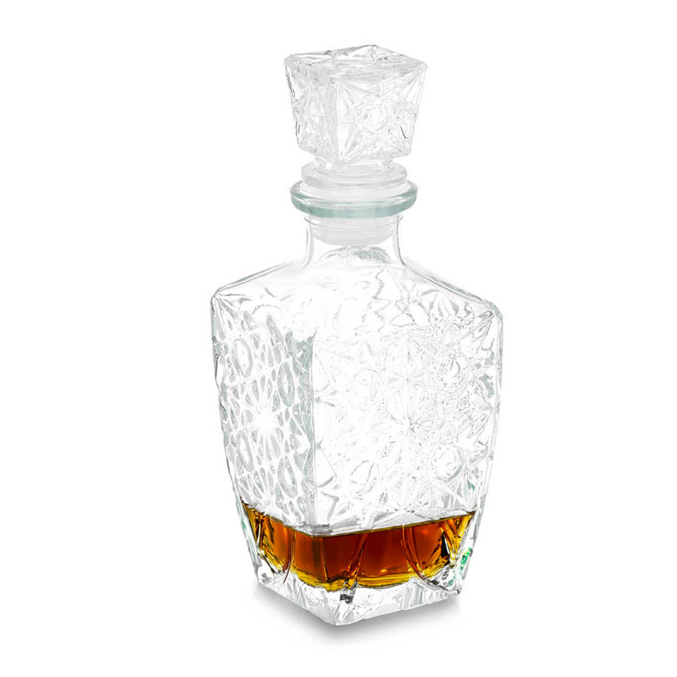 Vivalto Whisky/likeur karaf - 450 ml - Gegraveerd - Kristalglas look -