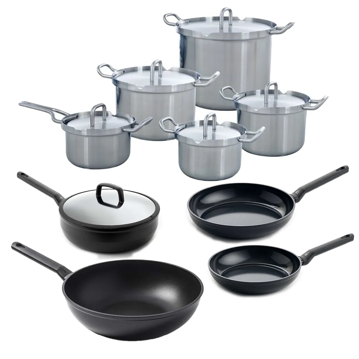 BK Cookware Q-linair Master RVS Pannenset - 9 delig