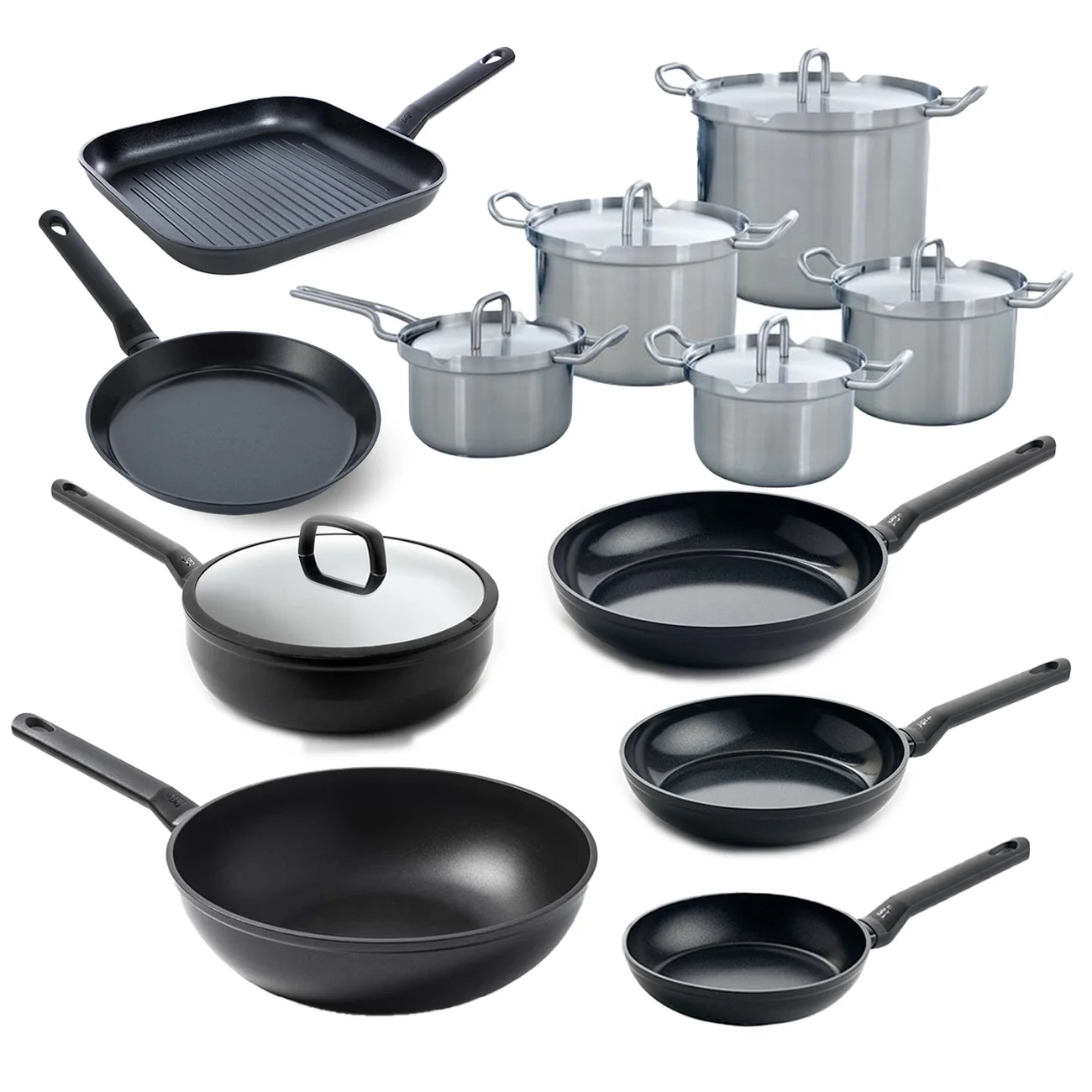 BK Cookware Q-linair Master RVS Pannenset - 12 delig