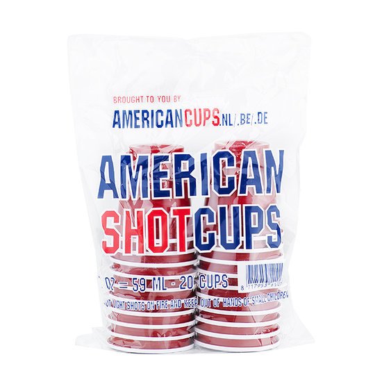 American Cups Mini Red Shot Cups - 59ml - Rood (20st)
