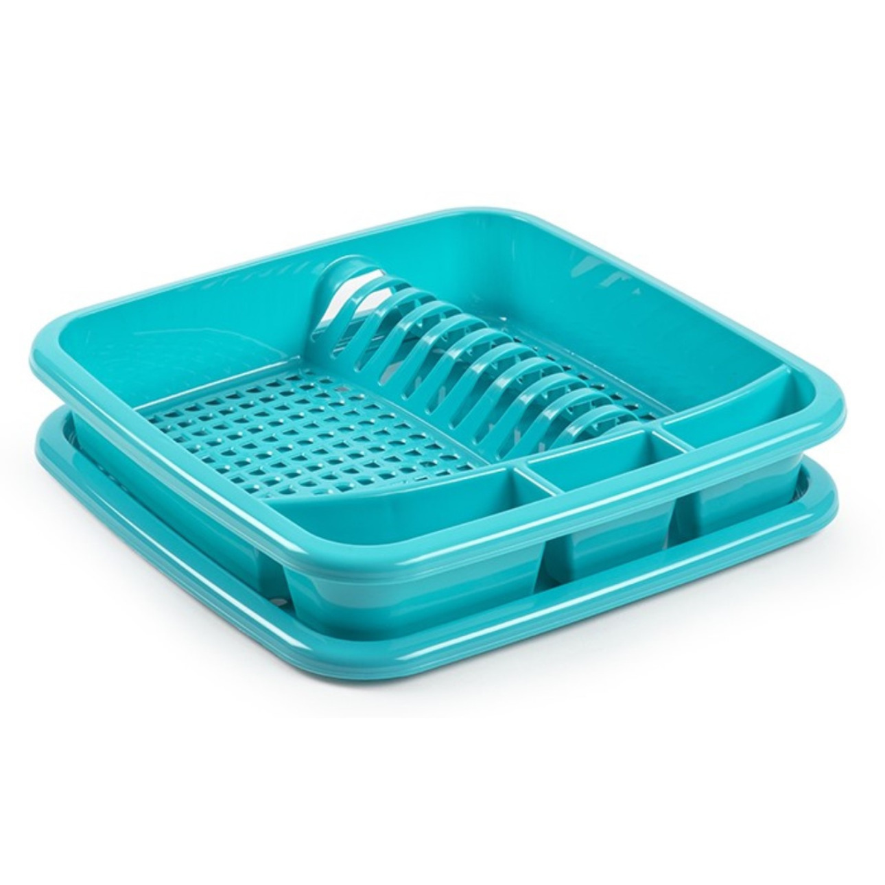 PlasticForte Plastic Forte Afdruiprek - met lekbak - turquoise - x cm - Afwasrek - Afdruiprekken -