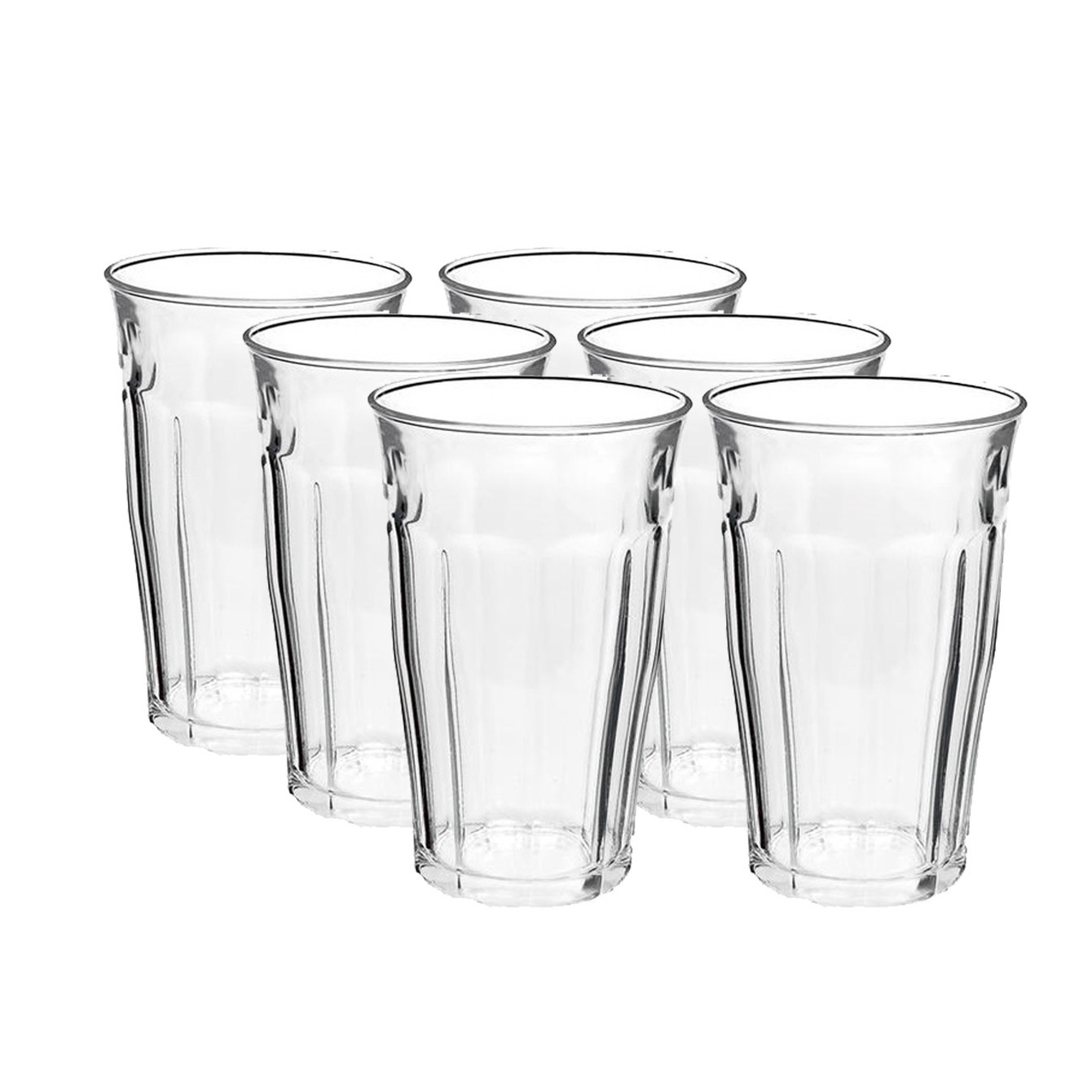 Duralex Picardie Longdrinkglazen - 6x stuks - 360 ml/36 cl - Water/sap/koffie glazen -