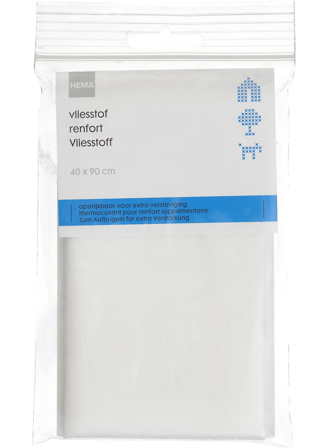 HEMA Vliesstof 40x90 Opstrijkbaar (wit)