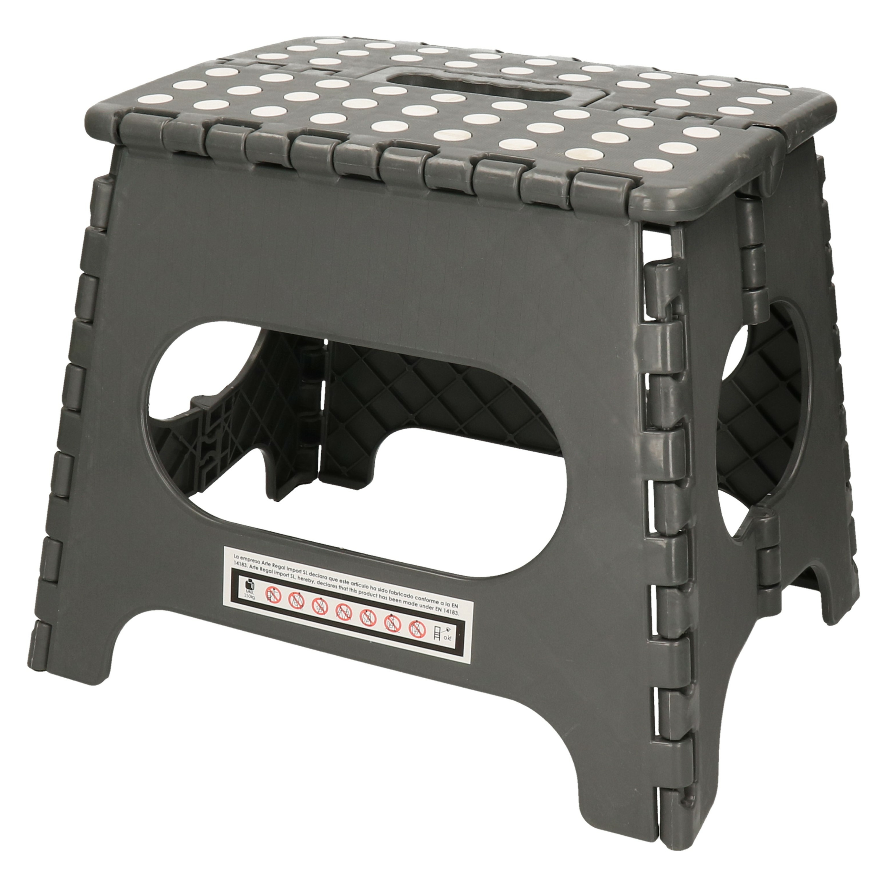 Kipit Inklapbaar keukenkrukje/opstapje grijs 30 x 27 cm -
