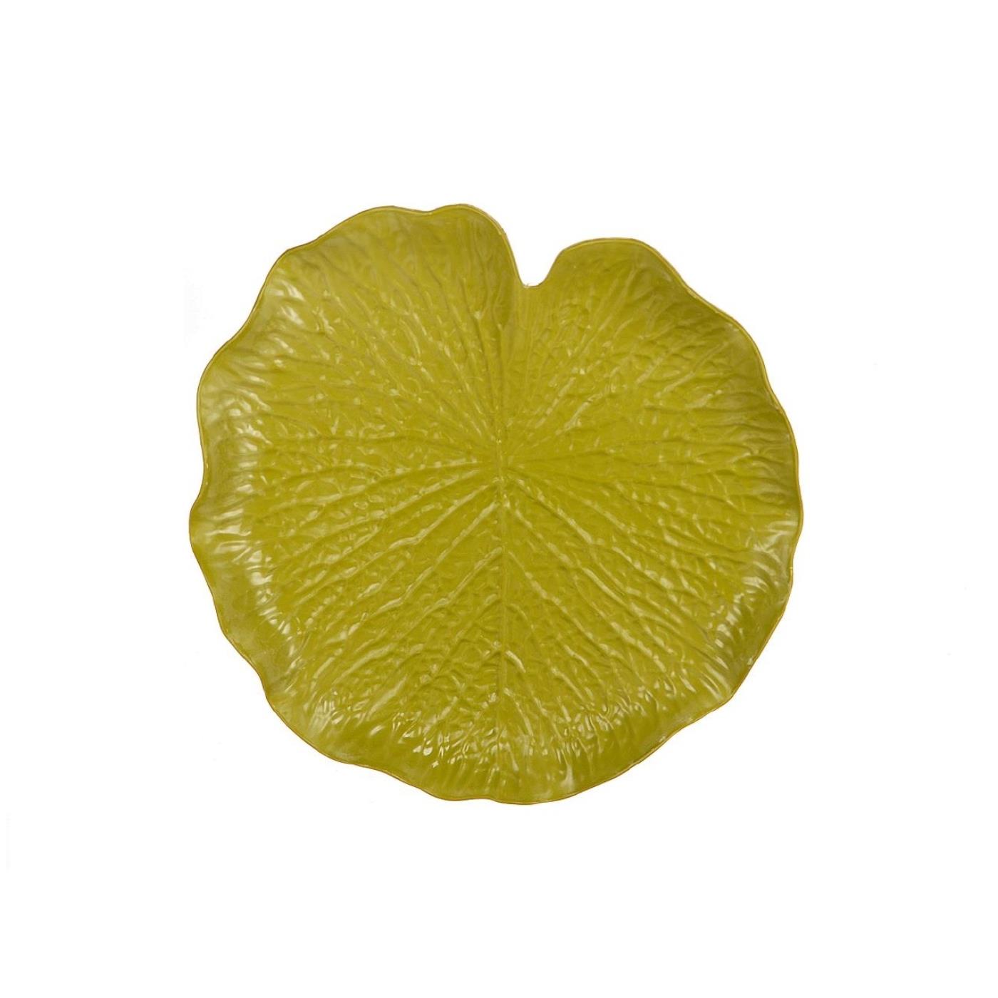 HBX natrural living Plateau Bladvorm Melam Groen Ø31xH3.5cm