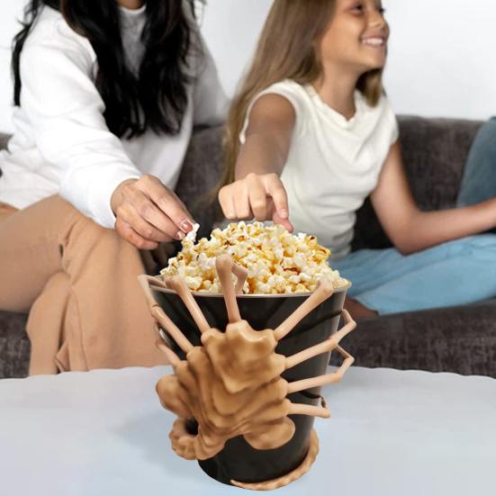SUNJOY HOUSE 3D Facehugger Popcorn Emmer Grote Capaciteit Draagbare Zware Metalen Popcorn Snack